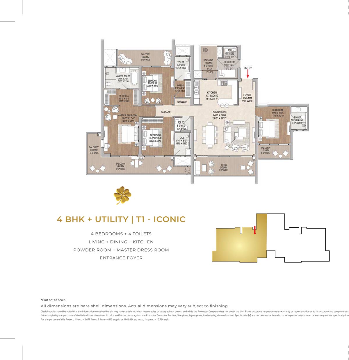 4.5 BHK + Utility Floor Plan