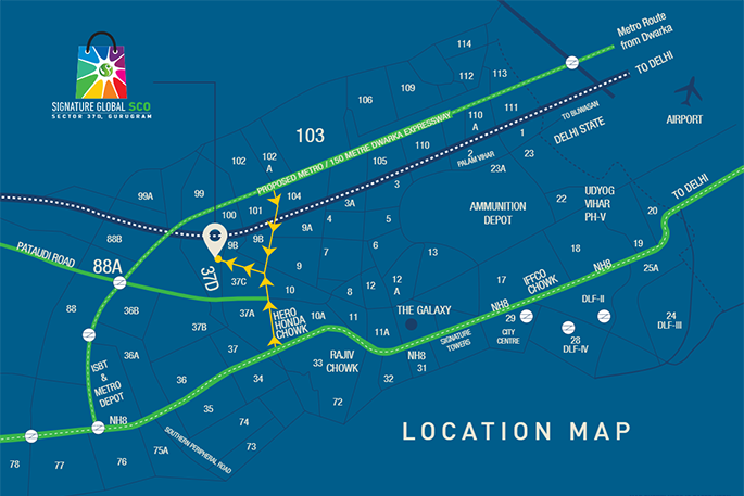 Sector 37D Gurgaon Location Map