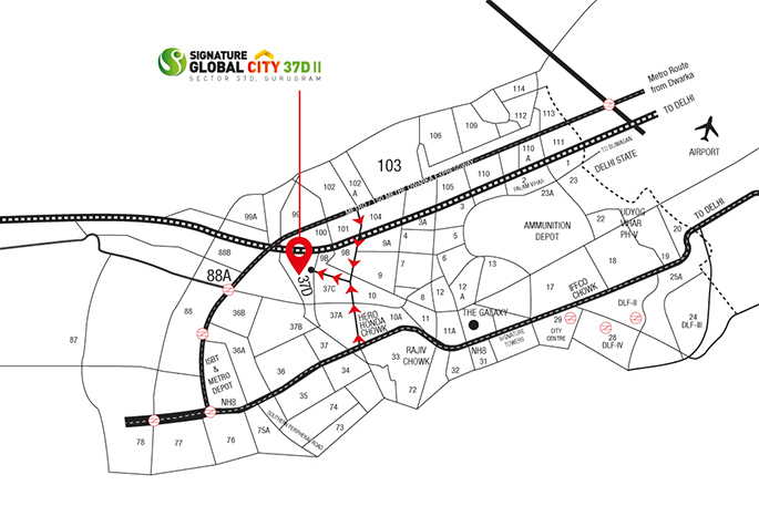Sector 37D Gurgaon Location Map