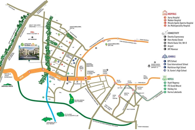 Sector 81 Gurgaon Location Map
