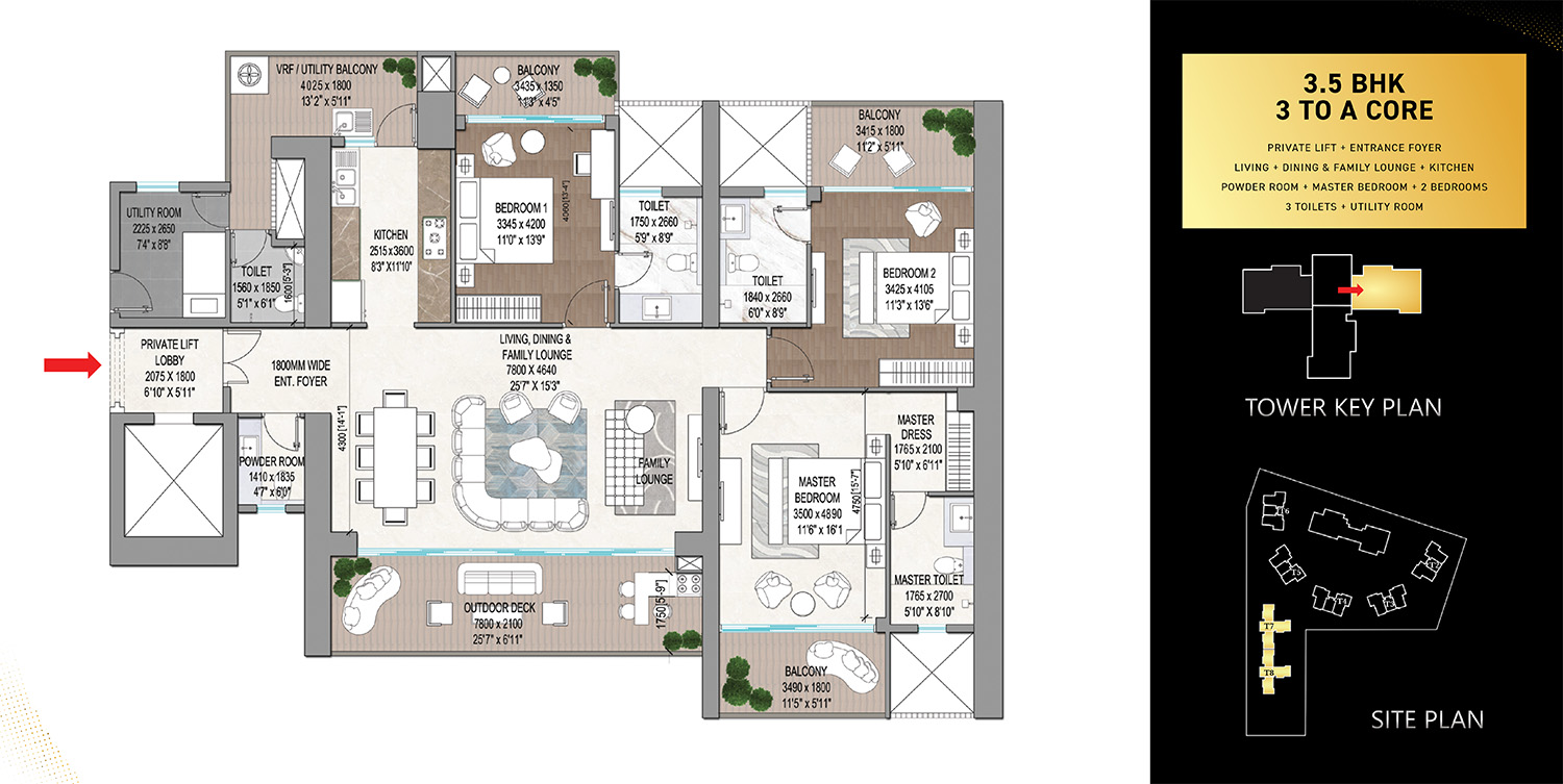 3.5 BHK Floor Plan